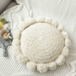 Knitted Throw Pillow Round Couch Pillow